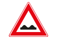 Bord slecht wegdek