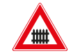 Bord J10 Overweg met slagbomen