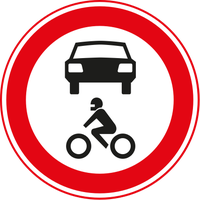 Verkeersbord C12 gesloten voor motorvoertuigen