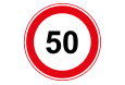 Sign A1, maximum speed 50