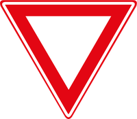 Verkeersbord B6 voorrang verlenen