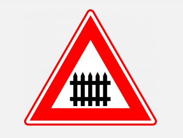 Verkeersbord J10 - overweg met spoorbomen